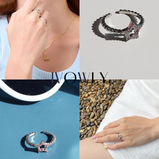 แหวน ivowly-Lucky ring (กรอกโค้ด:  HECVR ลด 45.-) แหวนดาวสีเงิน