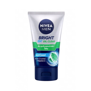 ของแท้100%  Nivea นีเวีย เมน ไบรท์ ออยล์ เคลียร์ เฟช โฟม 100g. เหมาะสำหรับผิวมัน รูขุมขนกว้าง