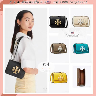 F.A ว่าแท้100% กระเป๋า tory burch แท้ eleanor pebbled small convertible shoulder bag กระเป๋าหนังแฟชั่นผู้หญิง 206