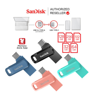 SanDisk Ultra Dual Drive Go USB 3.1 Gen1 Flash Drive Type-C Speed 150mb/s (SDDDC3) 32GB 64GB 128GB 256GB 512GB แฟลชไดรฟ์ OTG Flashdrive TypeC รับประกัน 5ปี