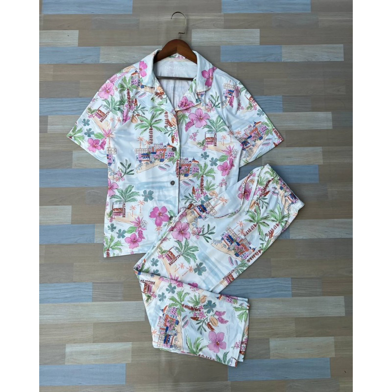 NAUTICA Pajamas แท้100%ชุดนอนลาย Floral print ผ้านุ่มๆผ้าดีมาก