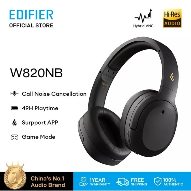 Edifire​ w820 black  ANC -​ Hi-Re​ Audio​