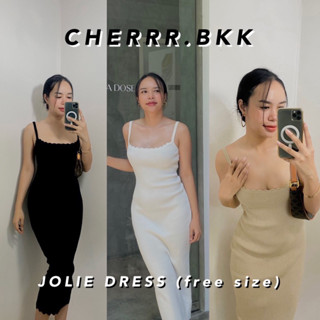 📌พร้อมส่งทุกสี🔔 | JOLIE DRESS เดรสสายเดี่ยว สายฝอ ตัวแม่