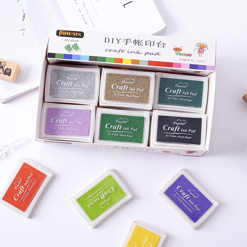 หมึกสี หมึกสีชุด หมึกปั๊มตรายาง 24 สี Craft inkpad colors set