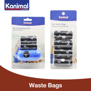 Kanimal Waste Bags เซ็ตถุงเก็บมูล พร้อมถุงเก็บมูลรีฟิล ย่อยสลายได้ พกพาสะดวก สำหรับสุนัขและแมว