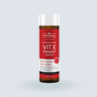 Plantnery Pomegranate Vit E Ferment Essence 200 ml.น้ำตบ วิตามินอี เข้มข้นจากผลทับทิม ลดรอยดำรอยแดงรอยสิว ริ้วรอยก่อนวัย