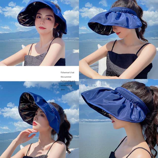 หมวกเชลล์เกาหลี กันUV สามารถม้วนเป็นที่คาดผมได้