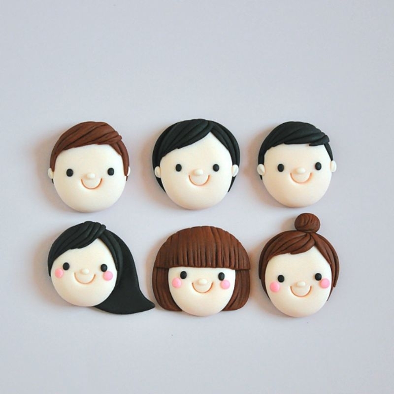 "หน้ากลม family" น้ำตาลปั้น 6 ชิ้น