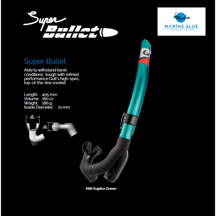🤿GULL💦- Snorkel - SUPER BULLET Snorkel - สน็อร์กเกิลตัวท๊อปสำหรับดำน้ำSnorkelและScuba🔸