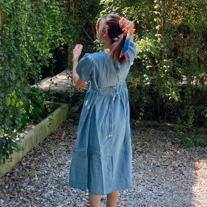 (พร้อมส่ง) Denim bowwy dress C3303 เดรสยีนส์ เดรสยีนส์มินิมอล