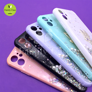 Oppo A5/A92020/ A15/ A16 Vivo Y11/Y12/Y15/Y17/Y20/Y20s/เคสมือถือขอบนิ่มด้านหลักเคลือบเจลกากเพชรติดอะไหล่นางฟ้า สีพาสเทล