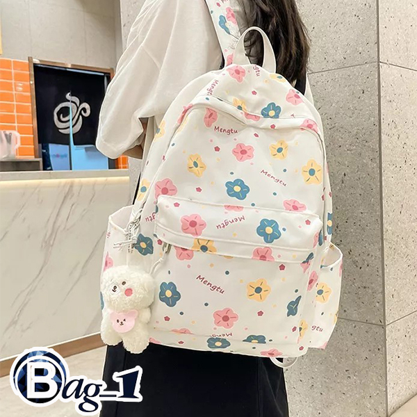 bag_1(BAG1866) กระเป๋าเป้ไนล่อนลายน่ารัก ใบใหญ่**ไม่มีที่ห้อย**
