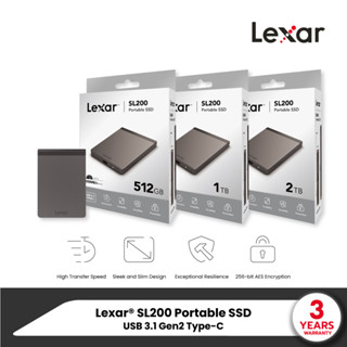 Lexar® SL200 Portable SSD เอสเอสดีแบบพกพา ดีไซน์กะทัดรัดทนทาน ความเร็วในการส่งผ่านข้อมูลสูง เชื่อมต่อผ่าน USB Type-C