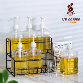 🧊 ICE COFFEE ขวดปั้มน้ำเชื่อม พลาสติก 10cc ขนาด 1600 ml ขวดกดน้ำเชื่อม ขวดพลาสติกปั้มน้ำเชื่อม