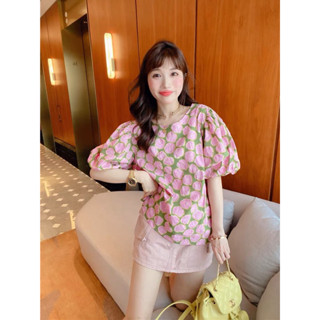 flowers blouse เสื้อแขนพองลายดอกไม้