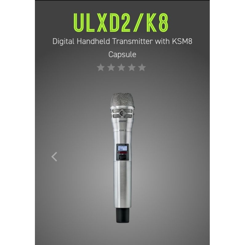 Shure ULXD24A/K8N KSM8 ไมลอยชุด จาก Shure