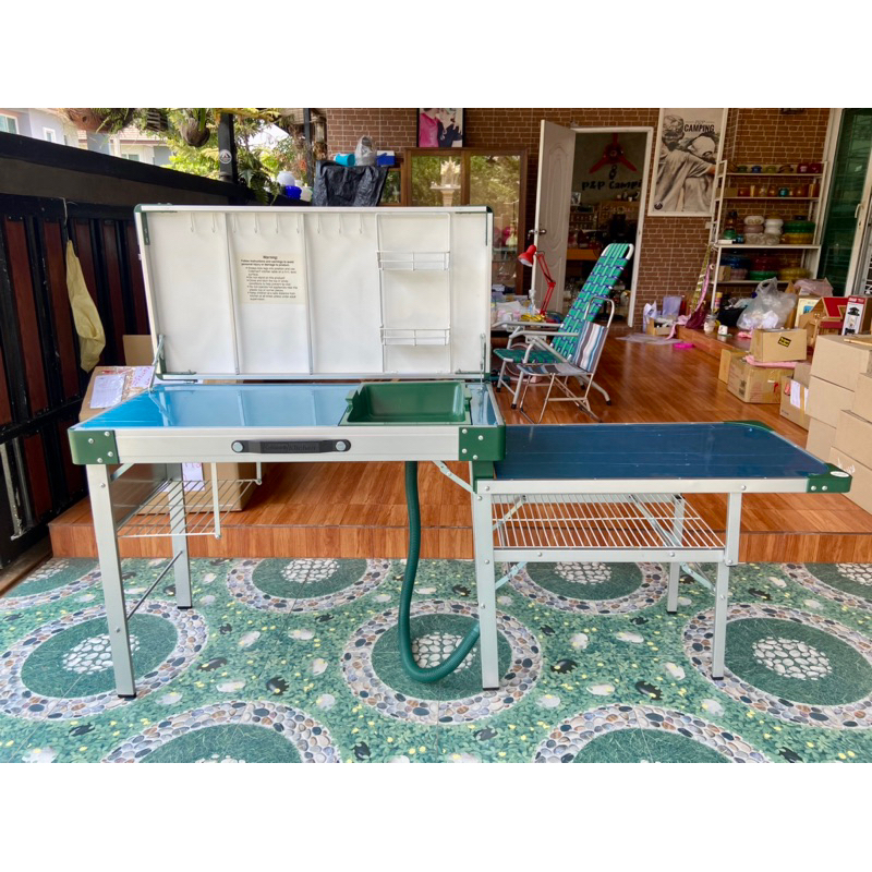 ชุดโต๊ะครัว  Coleman Camping Kitchen  Outdoor Portable Folding Table Sink Stove  ชุดโต๊ะครัวพร้อมซิงค์ล้าง