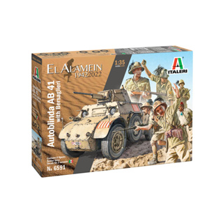 พลาสติก โมเดล ประกอบ ITALERI สเกล 1/35 Autoblinda AB 41 with Bersaglieri El Alamein (6591)