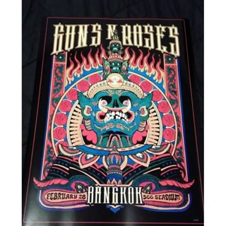 โปสเตอร์วงดนตรี ติดผนัง วงดนตรี GUNS N ROSES live in Bangkok