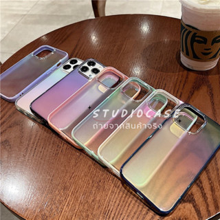 hologram ใสโฮโลแกรมขอบสี LYDIY เคสสำหรับรุ่น 11-11promax-12/12pro-12promax 13 13pro 13promax