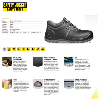 [ร้านนี้ Safety สุด] SAFETY JOGGER - BESTRUN S3 รองเท้าเซฟตี้ หัวเหล็ก แผ่นเหล็กกันทะลุ หนังแท้ รองเท้านิรภัย