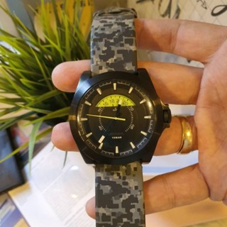 DIESEL Black Dial Camo Leather Mens Watch