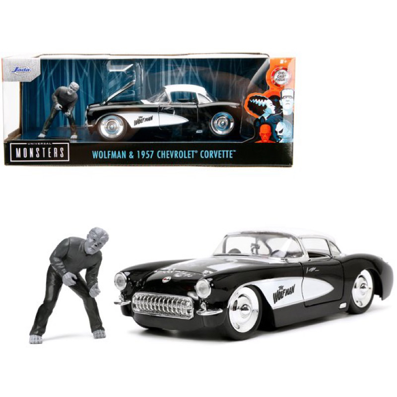 โมเดลรถเหล็ก 1/24 Wolfman & 1957 Chevrolet Corvette [JADA]