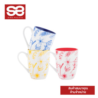 [สินค้าสมนาคุณ งดจำหน่าย] แก้ว Mug New bone ลายดอกไม้(คละลาย)