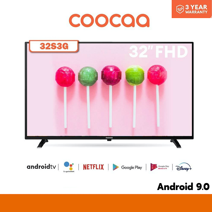 [ถูกที่สุด] 🧡 COOCAA ทีวี ขนาด 32 นิ้ว Android TV LED HD รุ่น 32S3G โทรทัศน์ Android 9.0 ทีวีดิจิตอล แอนดรอยทีวี