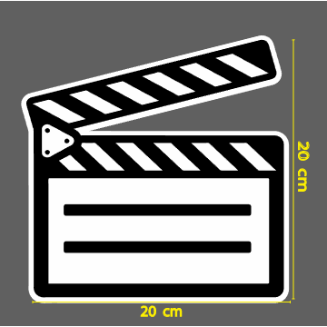 สติกเกอร์ ตัด ไดคัท สเลทคัต slate cutter แบบ 02 - สำหรับ วงการบันเทิง หนัง ภาพยนต์ ฯลฯ (วัสดุเป็น PVC กันน้ำ ทนแดด)