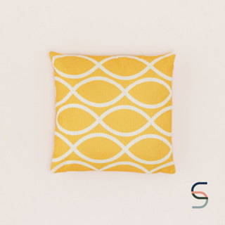 SARABARN Geometric Cushion Cover | ปลอกหมอน ปลอกหมอนทรงสี่เหลี่ยม ปลอกหมอนสีเหลือง