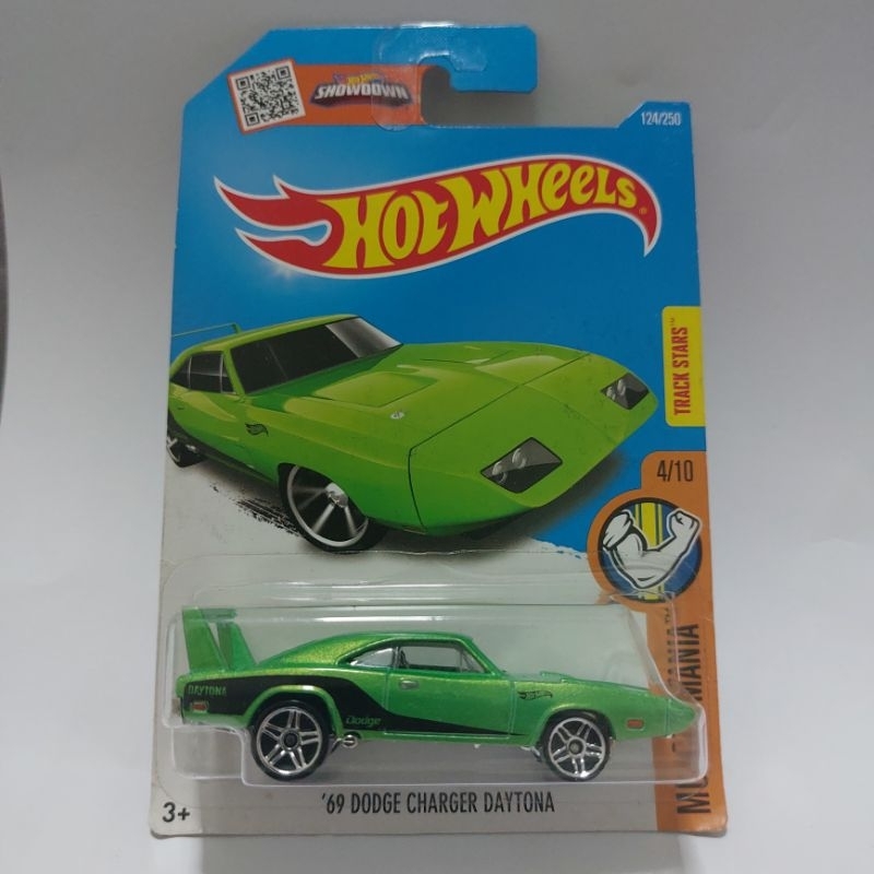 รถเหล็ก Hotwheels 69 DODGE CHARGER DAYTONA สีเขียว (ib15)