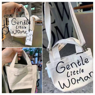 พร้อมส่ง กระเป๋าสะพาย Gentle Little Women ไซส์มินิ Crossbody ผ้าแคนวาส กระเป๋าผ้าแฟชั่น