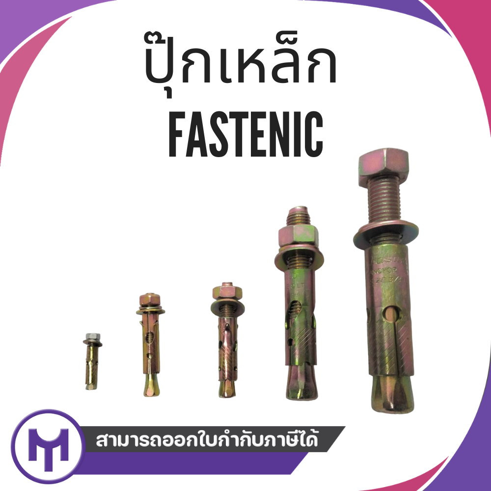 ปุ๊กเหล็ก FASTENIC พุกเหล็กชุบรุ้ง