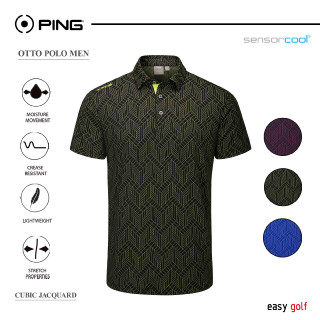 PING OTTO  POLO PING MENS POLO เสื้อกอล์ฟผู้ชาย  เสื้อกีฬากอล์ฟผู้ชาย  เสื้อกีฬาผู้ชาย