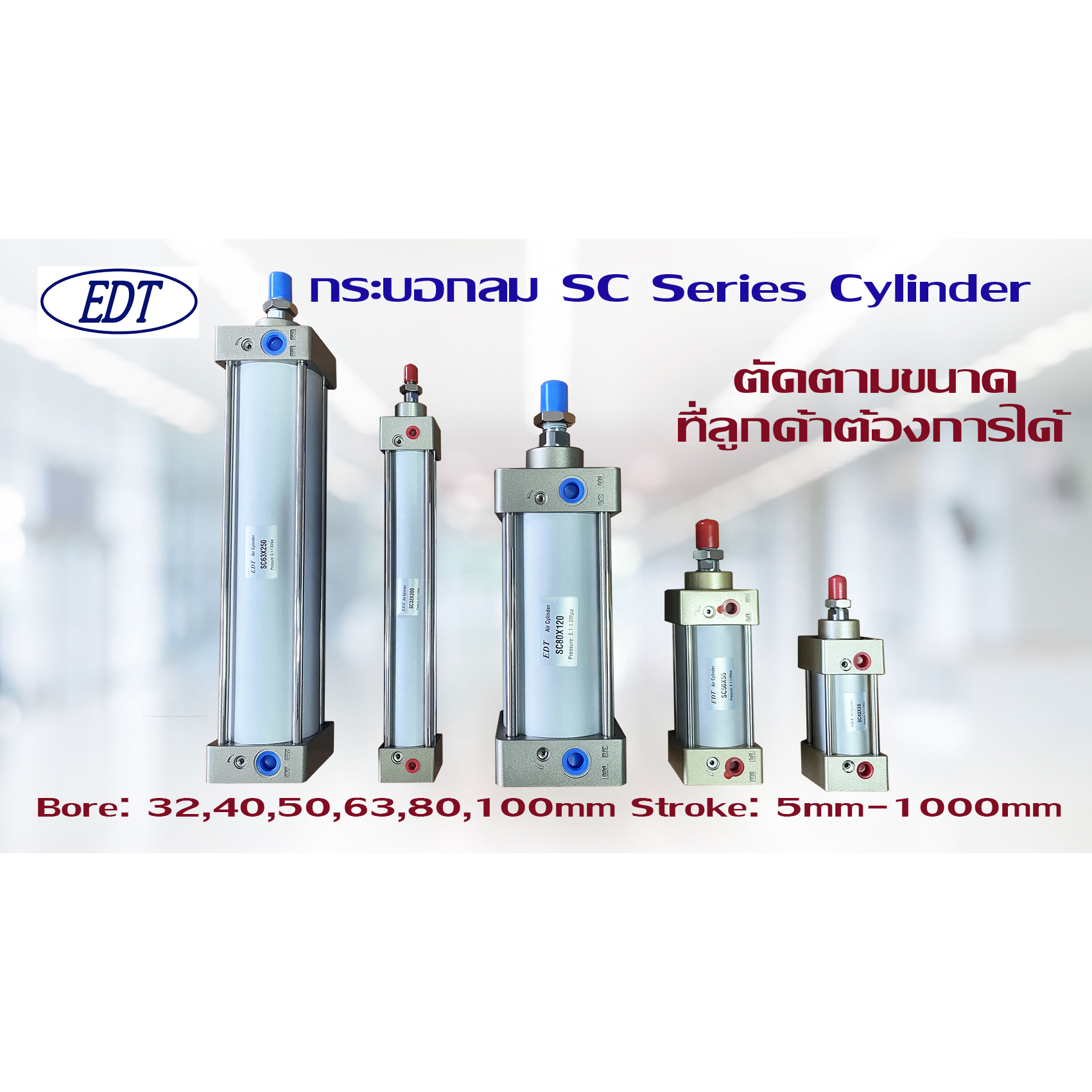 กระบอกลม กระบอกสูบนิวเมติก SC63  Bore 63mm Series Standard Pneumatic Air Cylinder Dual Action