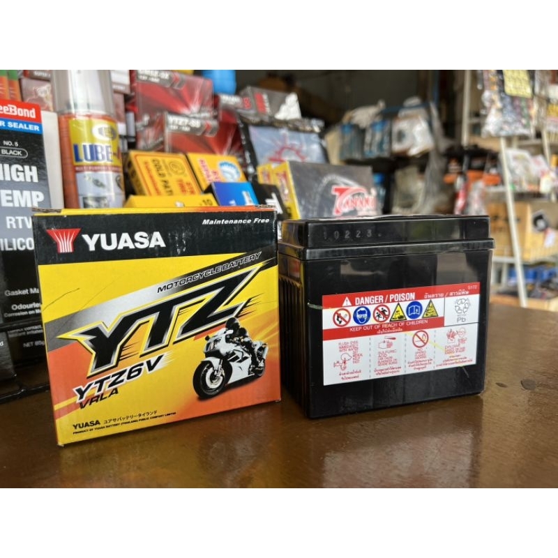 แบตเตอรี่ YUASA YTZ6V 12v6ah