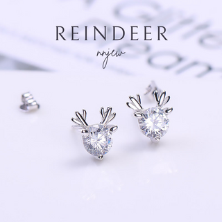 ต่างหู s925 รุ่น กวางเรนเดียร์ Reindeer ผู้หญิง ต่างหูแฟชั่น ของขวัญ เครื่องประดับ minimal