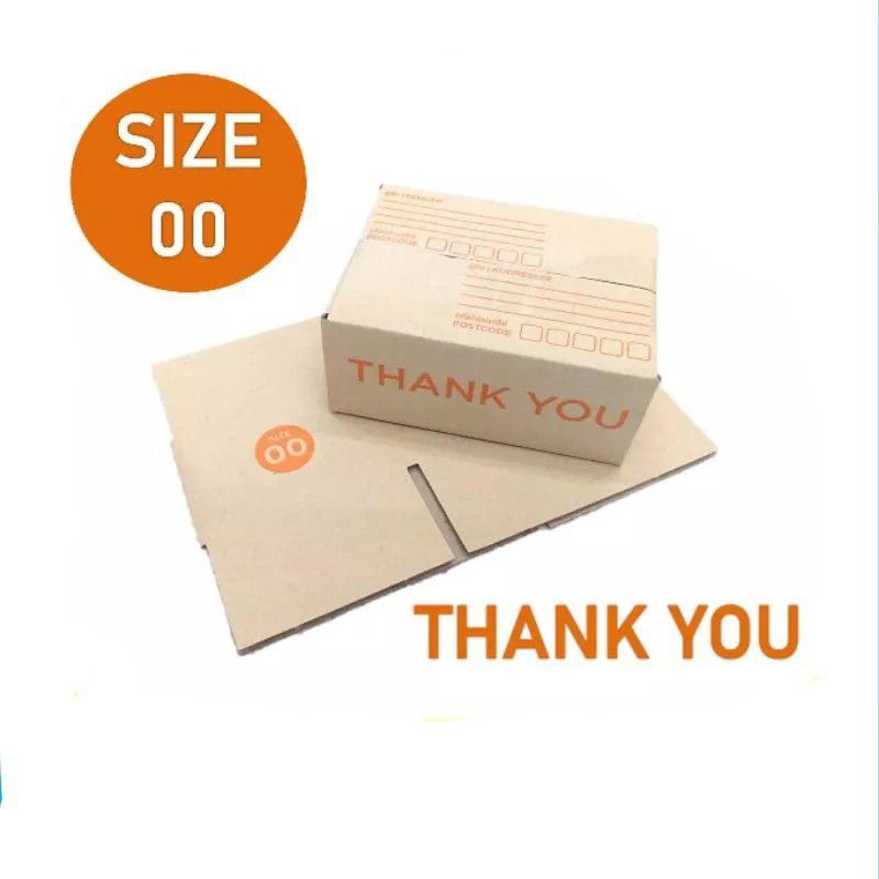 กล่องพัสดุ เบอร์ 00 แพ็ค 20 ใบ ลาย Thank you กล่องไปรษณีย์