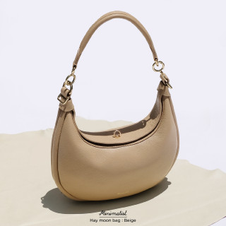 𝐌𝐈𝐍𝐈𝐌𝐀𝐋𝐈𝐒𝐓 กระเป๋าหนังวัวแท้ รุ่น Hay moon bag (Beige)