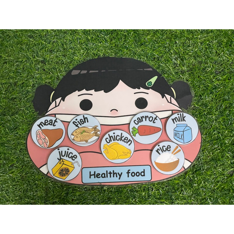 Healthy food & Unhealthy food สื่อการสอนจับคู่อาหาร ภาษาอังกฤษ