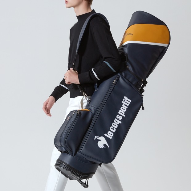 ถุงกอล์ฟ Stang bag LE COQ GOLF 사선라인 컬러백색 스탠드 캐디백 / Navy Diagonal line color white caddy bag GN321MCB91