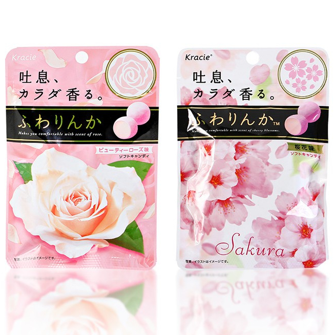 Kracie ลูกอมกุหลาบญี่ปุ่น Fuwarinka Soft Candy ลูกอมตัวหอม Kracie Beauty Soft candy fragrance ลูกอมซ