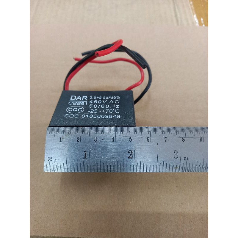 คาปาซิเตอร์ #3.5+#5.5uf/450VAC 4สาย#พัดลม#CAPA