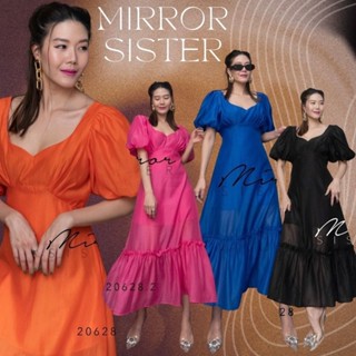 🔖ป้าย Mirrorsister​ 20628.2 เดรสยาวทรงสวย ดีเทลแขนกระปุกพอง ช่วงคอ5เหลี่ยมเว้าสวย เข้ารูปช่วงเอว ชายปล่อยบานทรงAพริ้ว