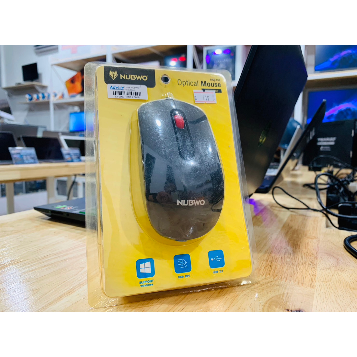 ของใหม่ เมาส์ USB MOUSE NUBWO NM-152 BLACK สินค้ามีประกัน