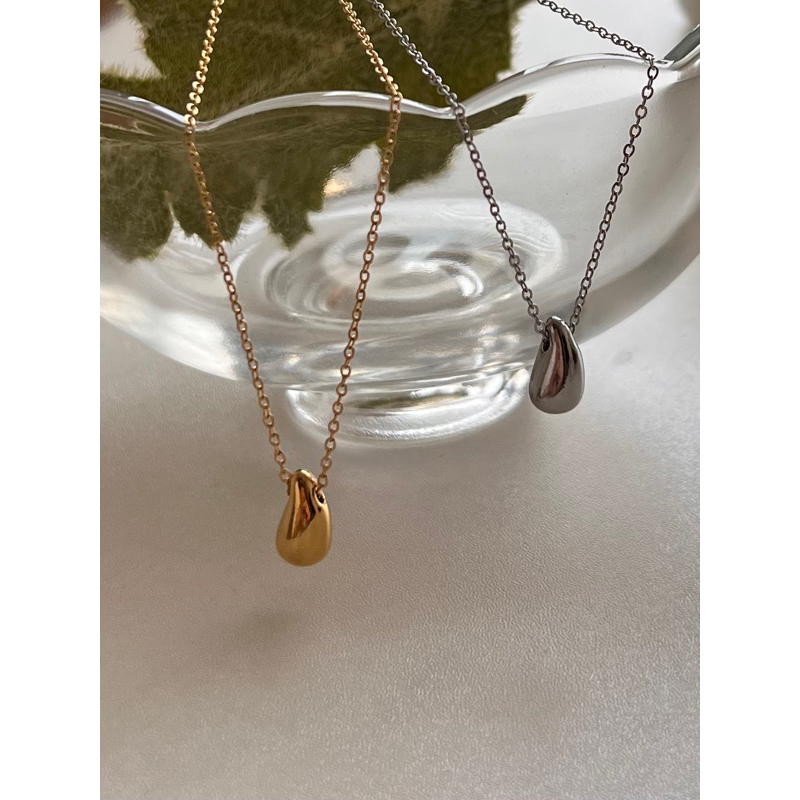 A.piece สร้อยแสตนเลส [stainless steel] dew drop necklace (476-478)