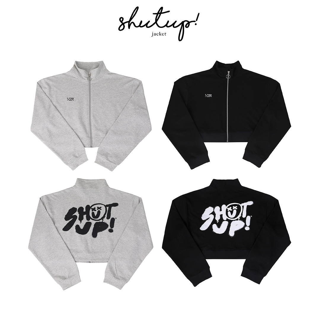 kome.offi เสื้อแจ็คเก็ตทรงครอป รุ่น Shxt up jacket
