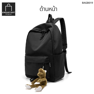 BAGB019 กระเป๋า END&START กระเป้สะพายหลัง ใส่ไปเรียนได้ แถมพวงกุญแจ มีช่องใส่คอมพิวเตอร์