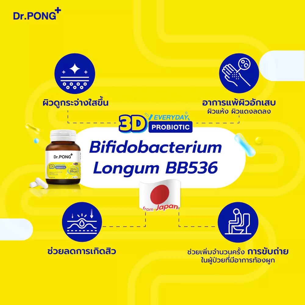 [ช้อปครบ รับฟรี]  Dr.PONG 3D EVERYDAY PROBIOTIC ปรับสมดุลลำไส้ บำรุงผิว เสริมระบบภูมิคุ้มกัน thumbnail 4